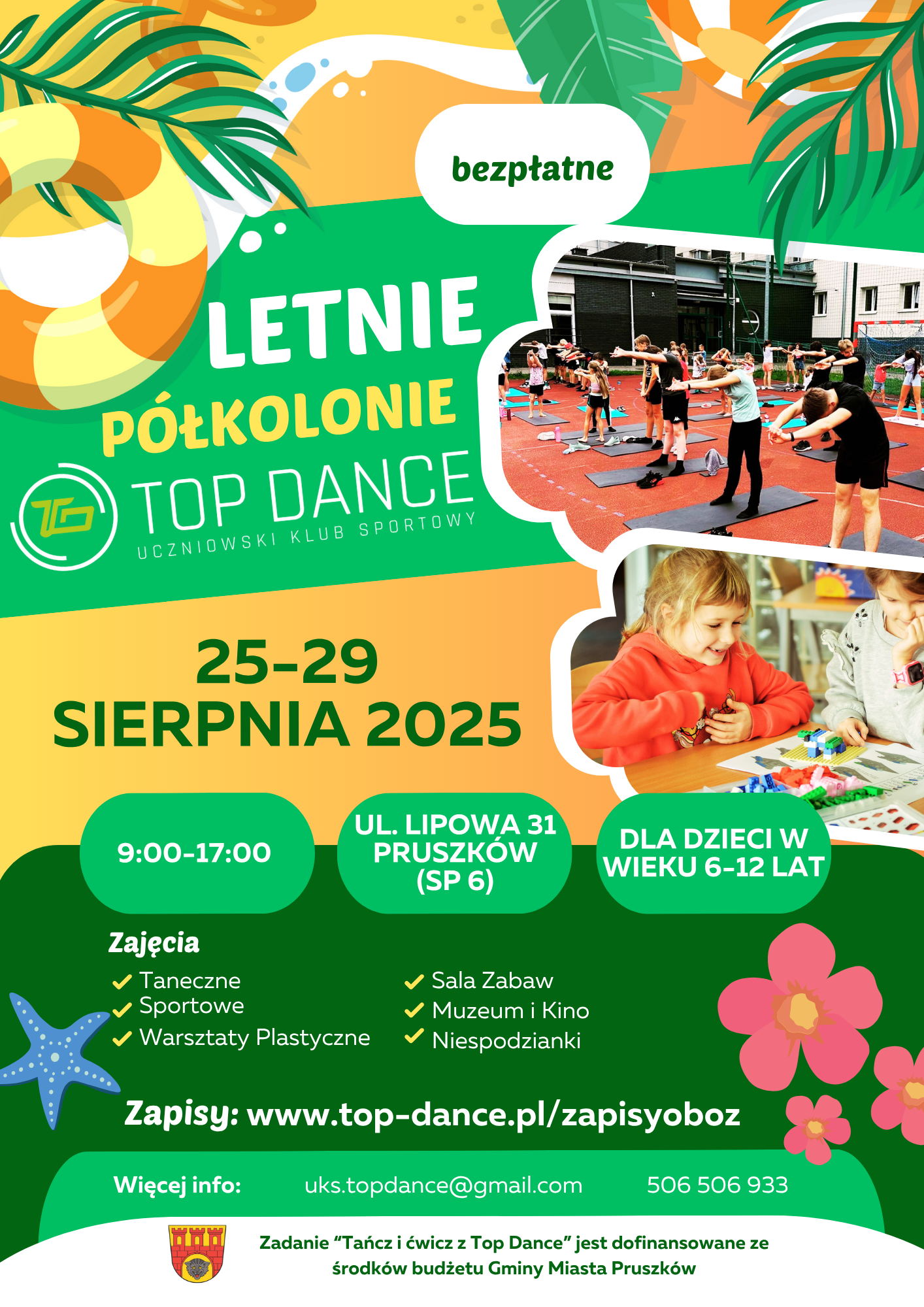 Tańcz i ćwicz z Top Dance - półkolonie letnie w Pruszkowie