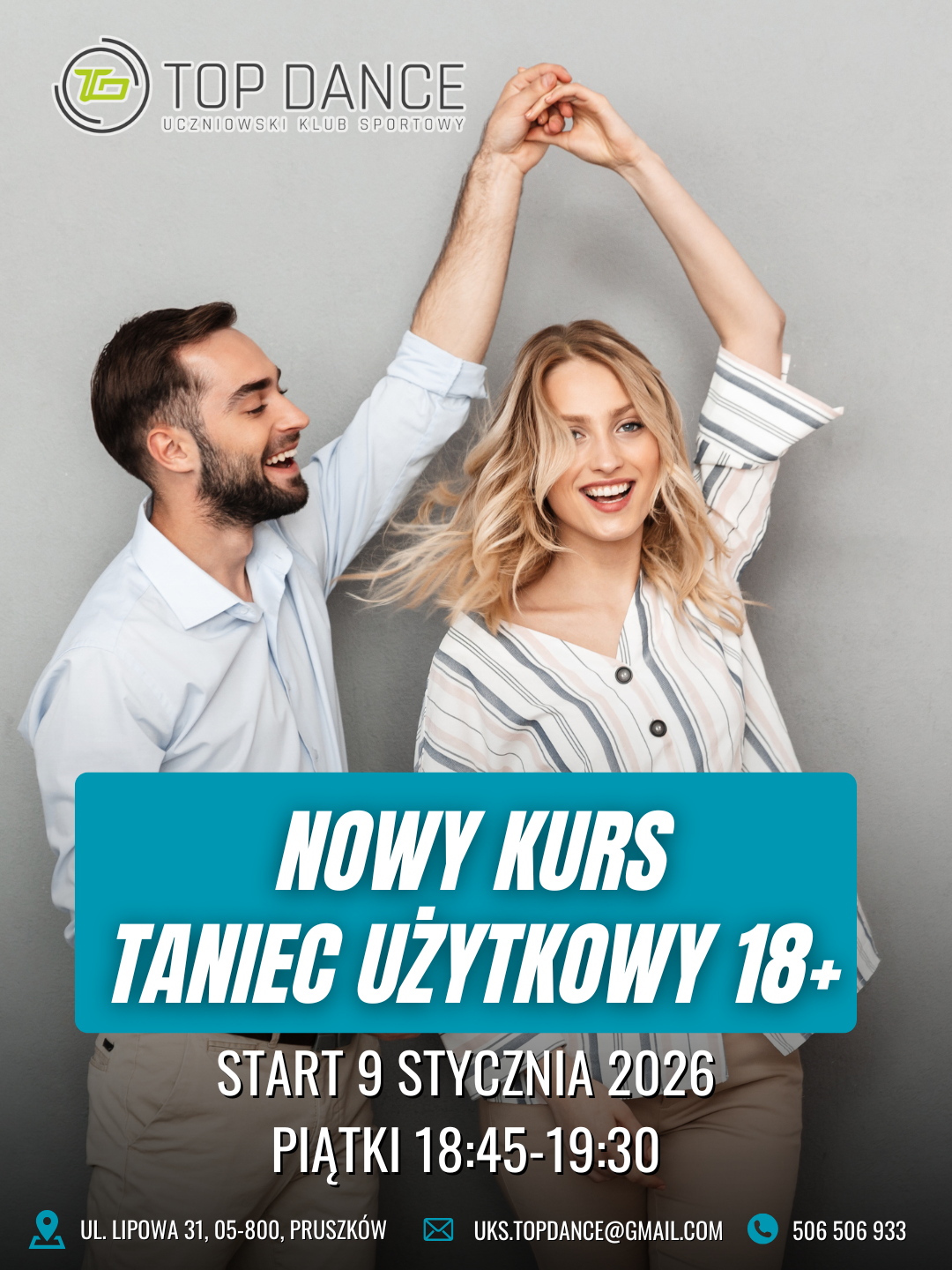 Nowy kurs tańca użytkowego dla dorosłych 18+ w Pruszkowie